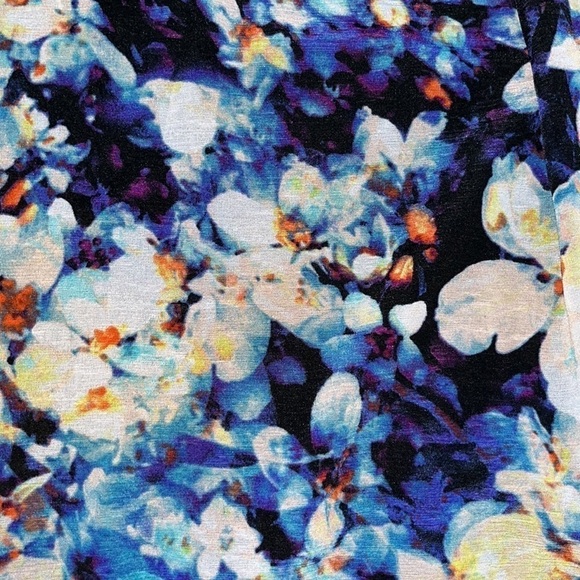 Worthington women’s capped sleeve floral print top V-neck Size Small Petite - Picture 3 of 10